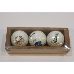 Vintage Happy Fathers Day Spalding Unique Impressions Golf Ball Set Unopened